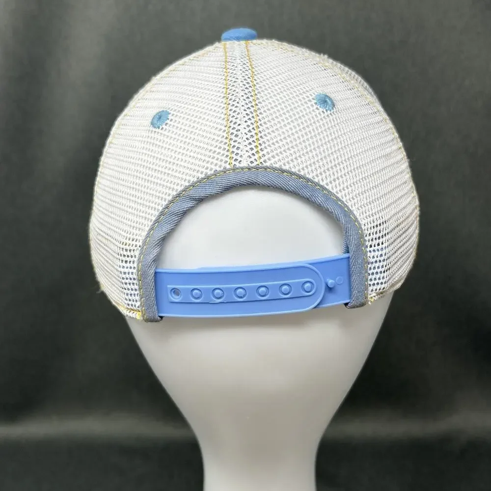 Aksels Unicorn Trucker Hat Snapback Youth OS Flat Bill Light Blue White Mesh Cap